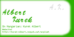 albert kurek business card